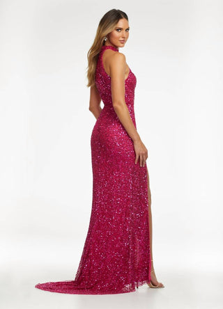 Ashleylauren - Halter Top Sequin Gown