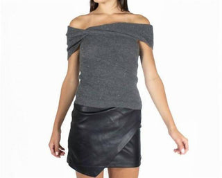 Autumn Cashmere - Off The Shoulder Cowl Twist Glitter Sweater