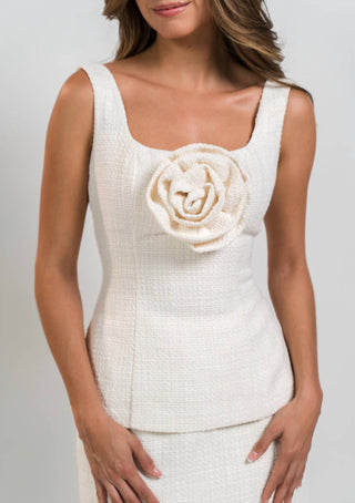 Diva - Timeless Poise Tweed Floral Skirt Set