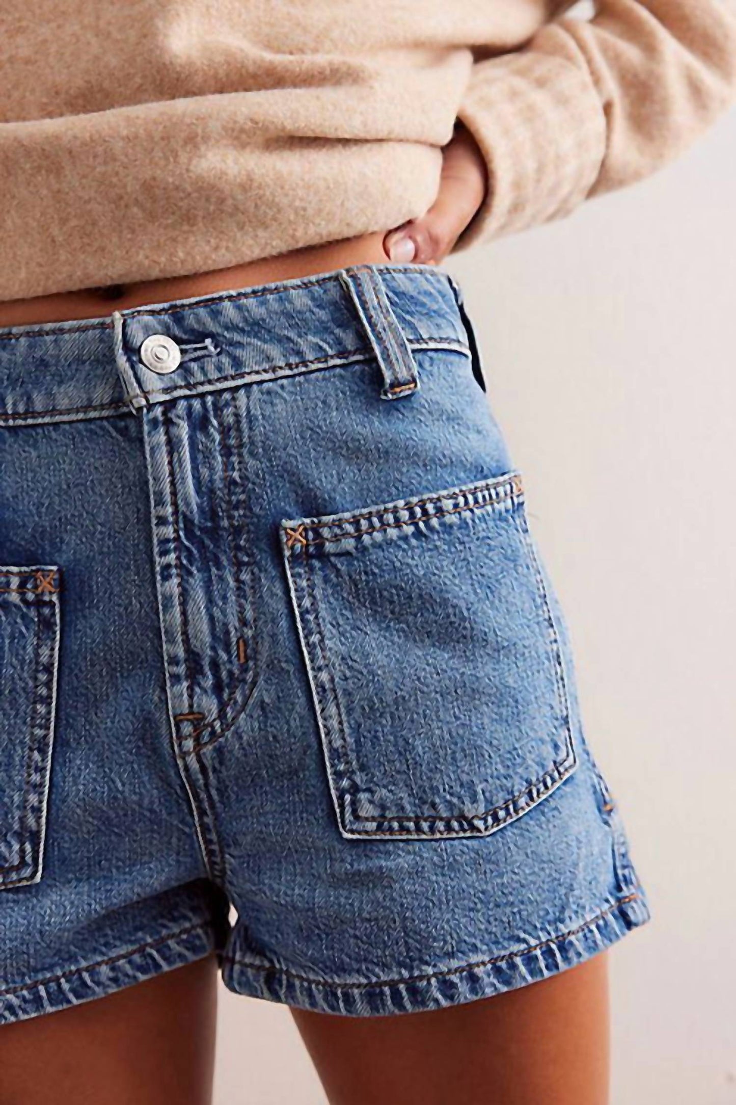 Free People - Bettie Sailor Patch Pocket Denim Shorts