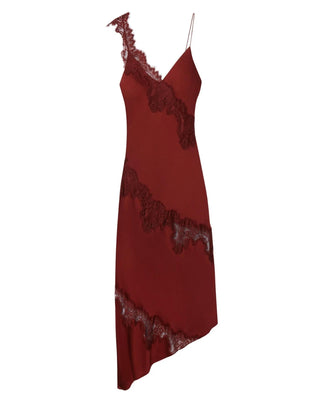 A.L.C. - STELLA SATIN AND LACE MIDI DRESS