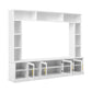 All-In-One Entertainment Center with Bookshelves & Tempered Glass Doors