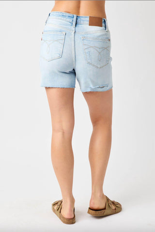 Judy Blue - Raw Hem Destroy Back Jean Shorts