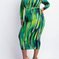 The Curve La - Plus Size Long Sleeve Midi Dress With Self-tie Belt