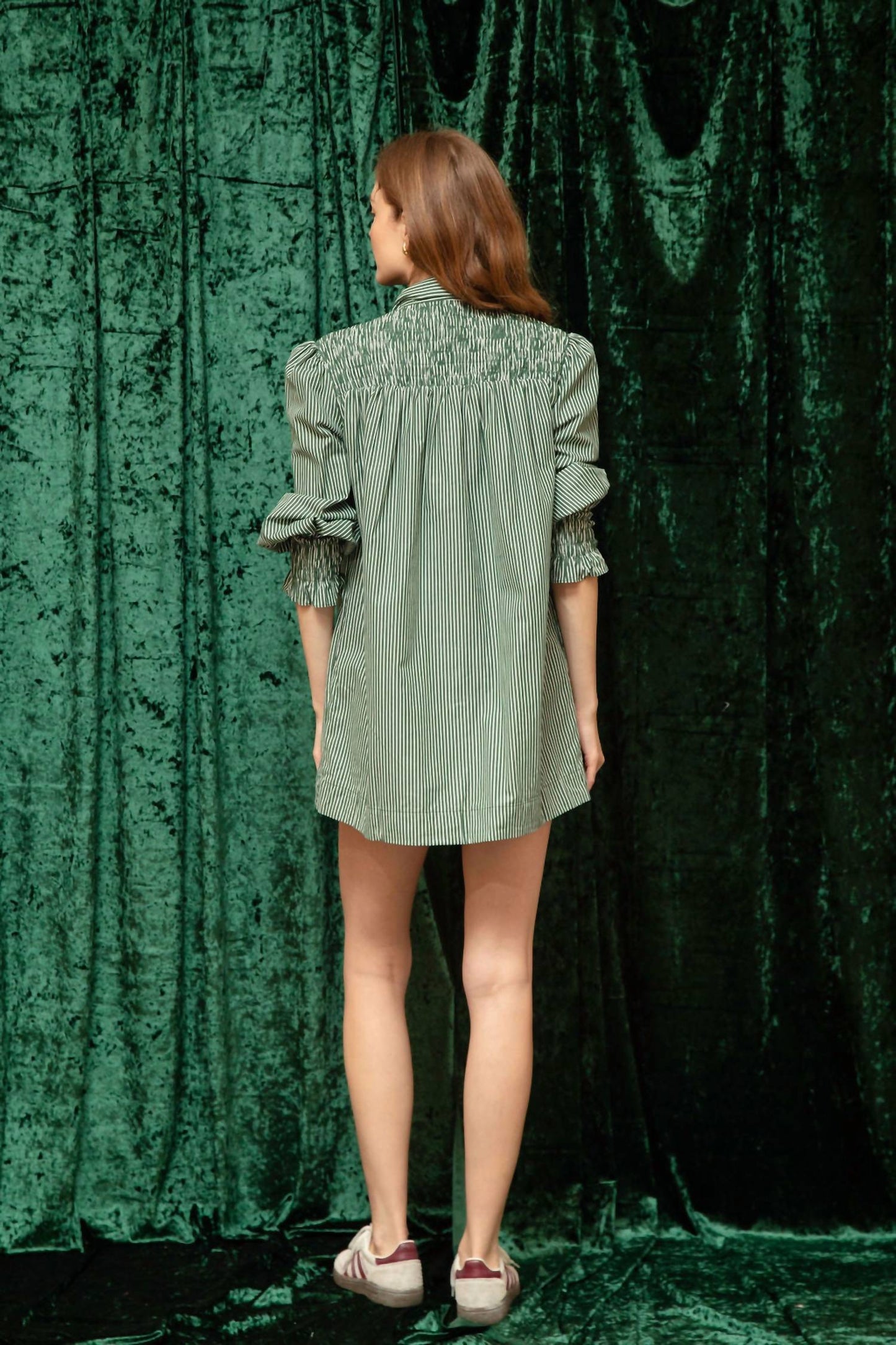 Aureum - Anne Striped Mini Shirt Dress