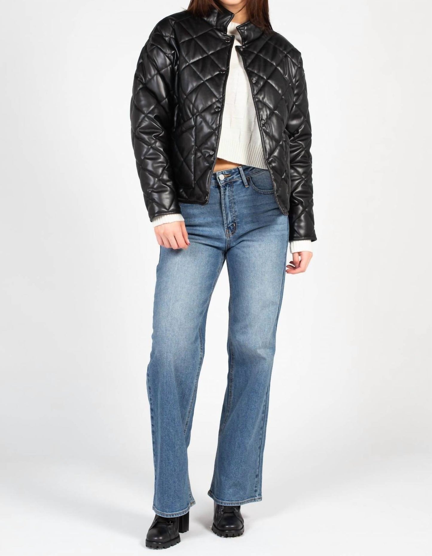 Z Supply - Chanel Puffer Faux Leather Jacket