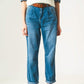 Q2 - Dare to Wear Darts at the Waist Straight Leg Jeans