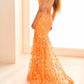 Ellie Wilde - Embroidered Tulle Sequin Mermaid Dress