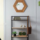 Hexagon Mirror With Natural Wood Frame