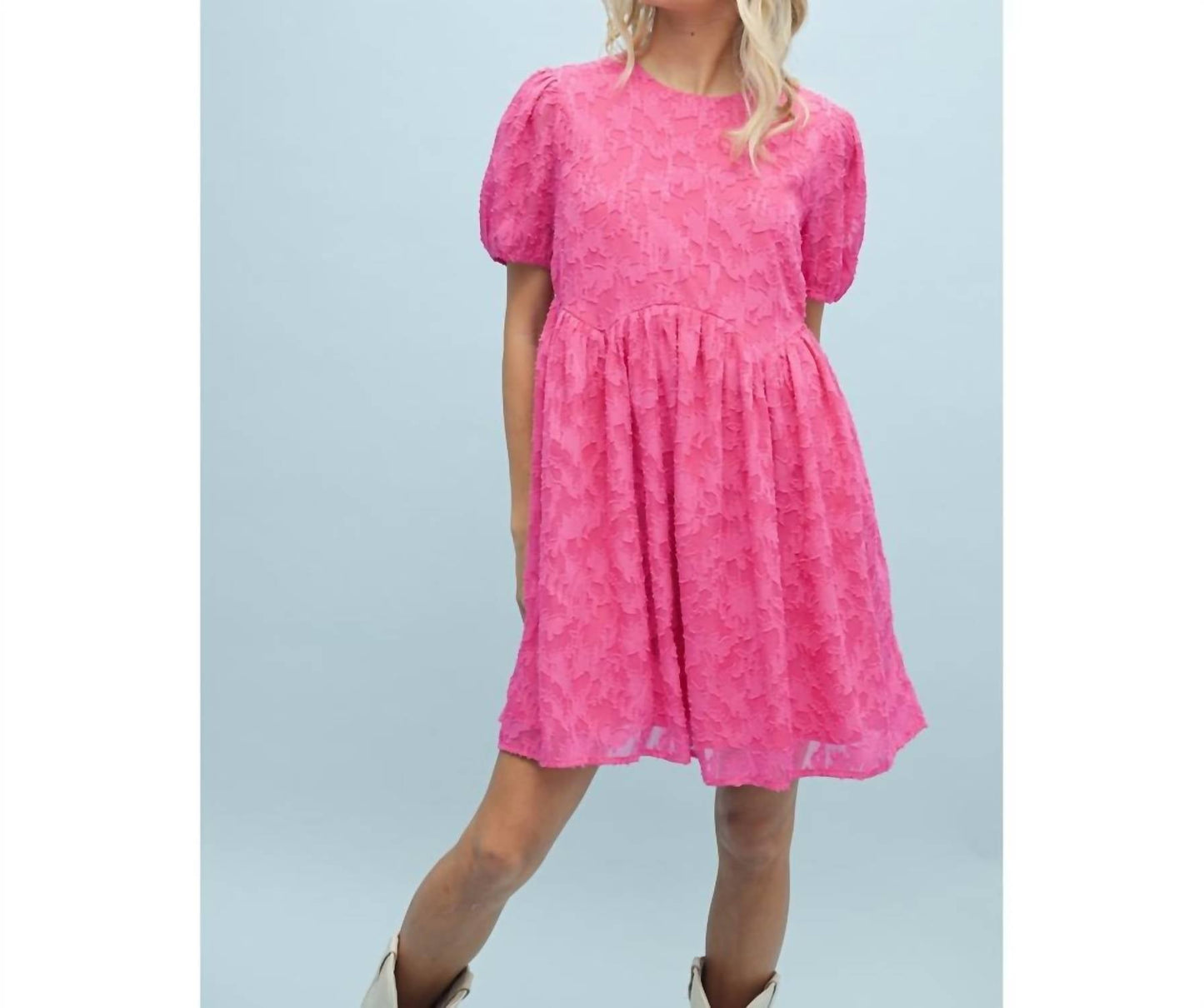 Wishlist - Textured Short Babydoll Dress