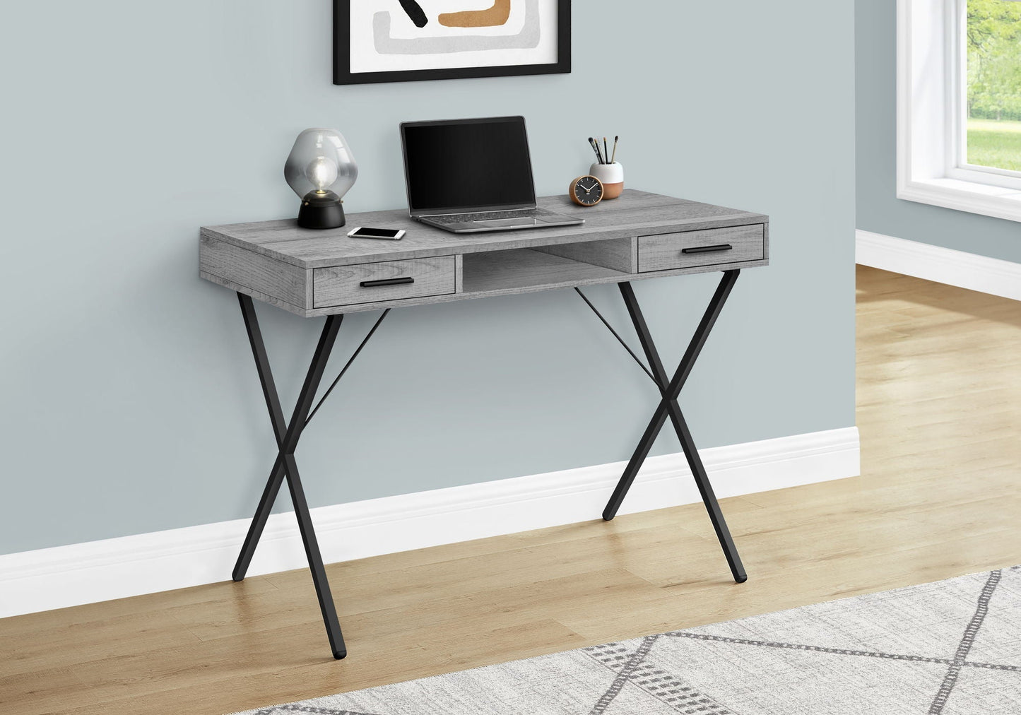 Contemporary Computer Desk with Storage Drawers