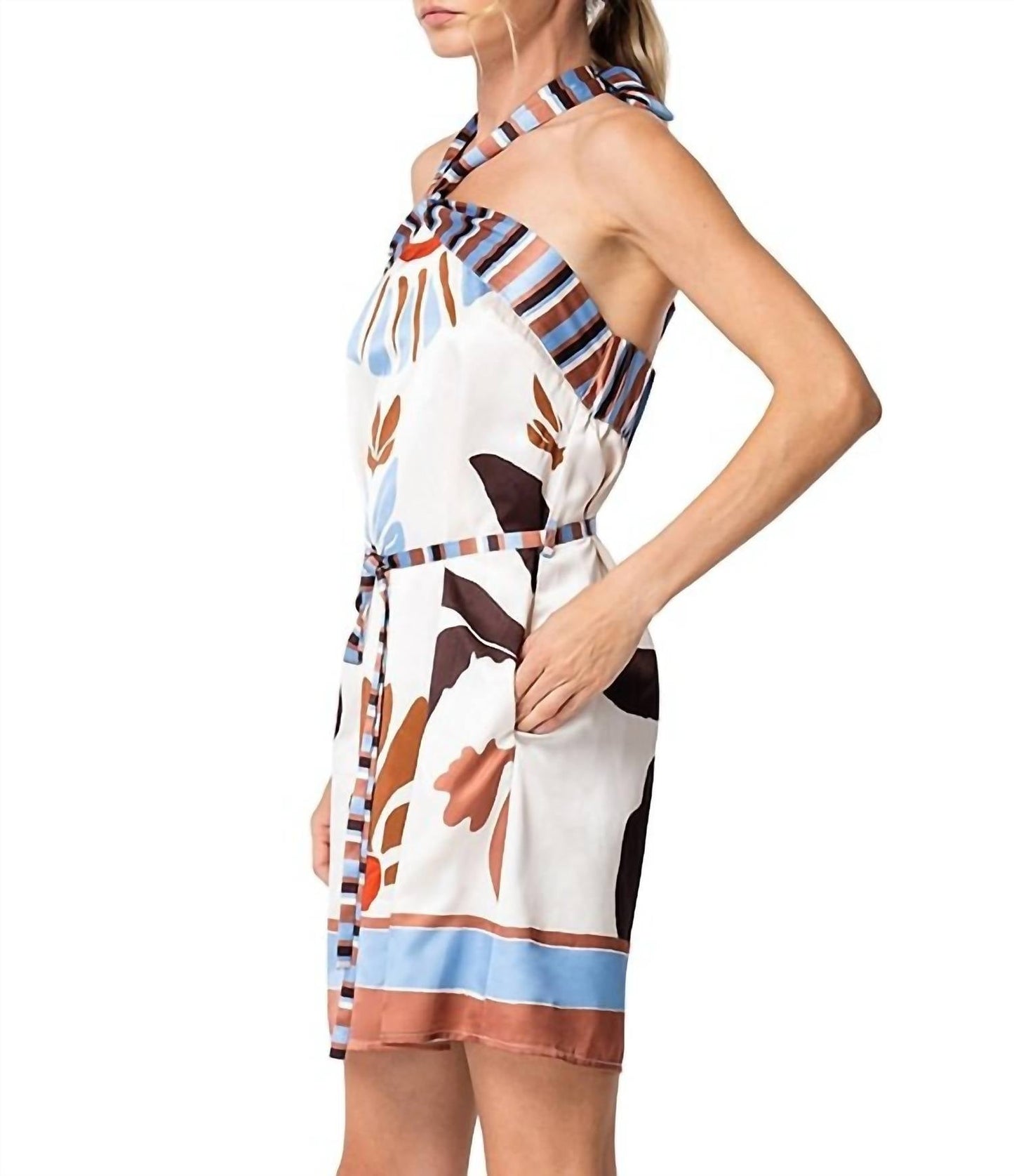 Ciebon - Lio Cross Neck Halter Mini Dress