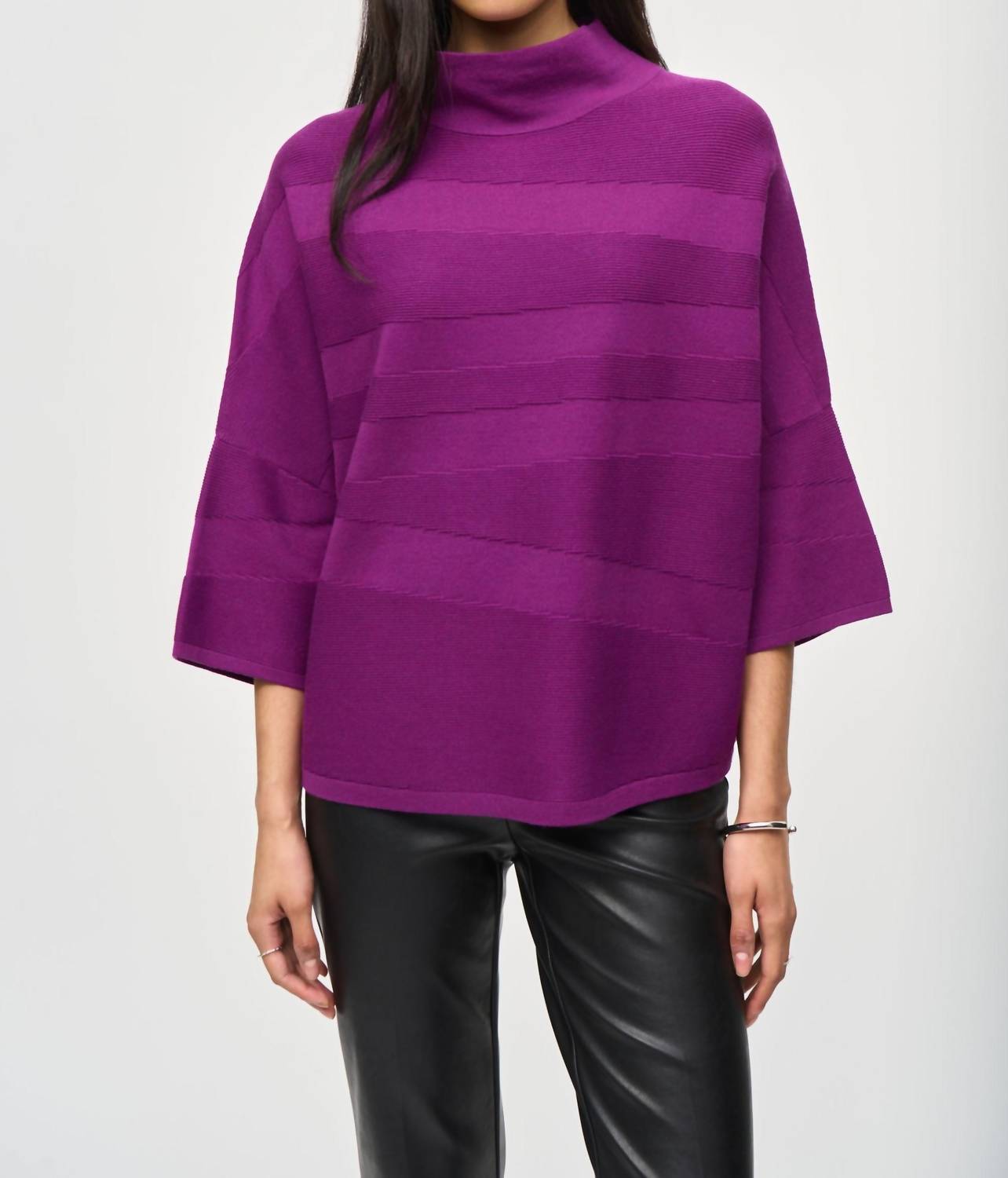 Joseph Ribkoff - Mock Neck Three Quarter Sleeve Sweater