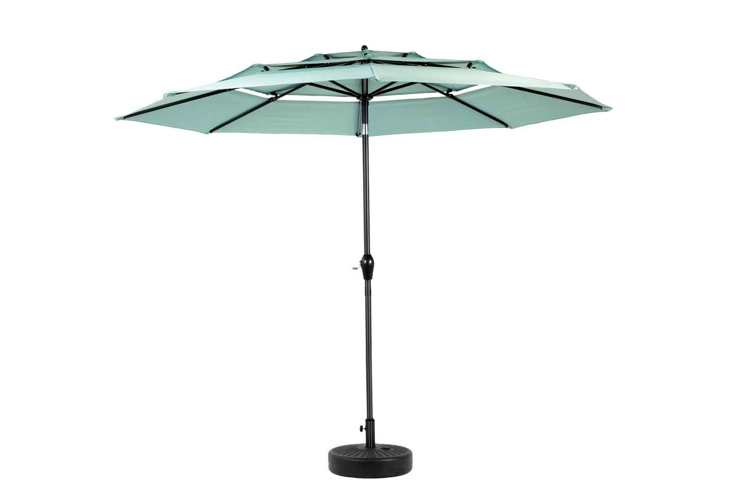 Aluminium 10ft 3 Tier Auto-Tilt Outdoor Patio Umbrella - Light Green