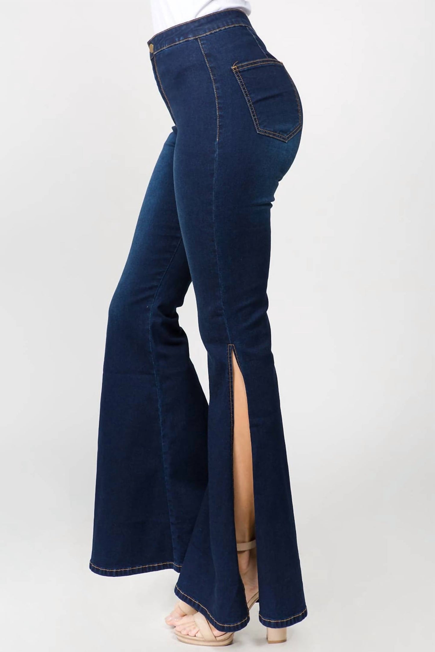 American Bazi - Chic Side Slit Flare Jeans
