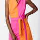 Joseph Ribkoff - Color-blocked Belted Dress