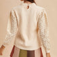 Anniewear - Mixed Media Mock Neck Sweater