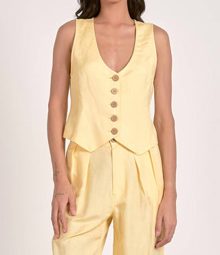 Elan - Linen Button Down Vest