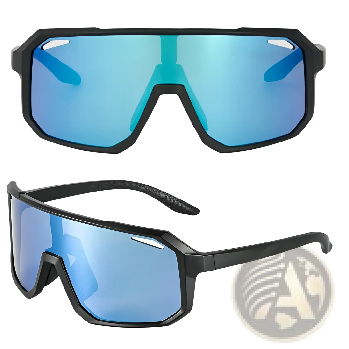 Aerodynamic Uv400 Sport Cycling Sunglasses with Mirrored Lenses