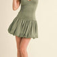Klesis - V-Neck Drop Waist Bubble Mini Dress