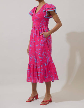 Sugarlips - Delina Floral Patte Tiered Midi Dress