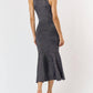 Lalavon - Shimmer Sleeveless Mermaid Midi Dress