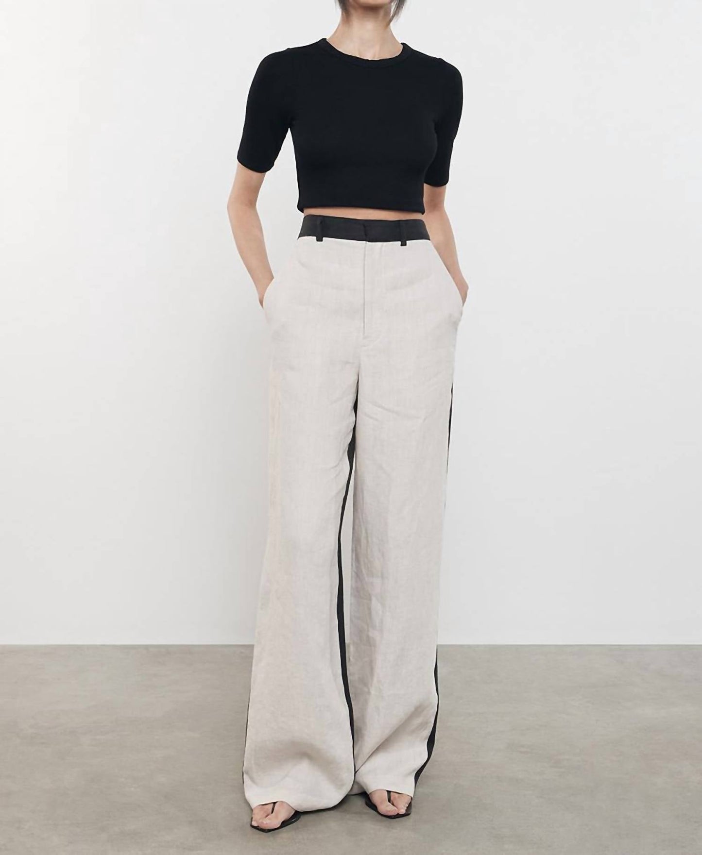 Enza Costa - Silk Rib Cropped Half Sleeve Crew