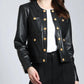 11 Uptown - Lamb Leather Jacket With Buttons