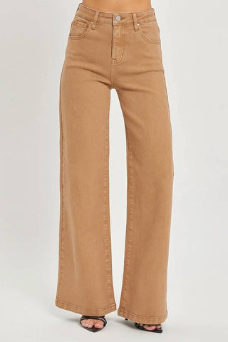Risen - High Rise Tummy Control Wide Leg Jeans