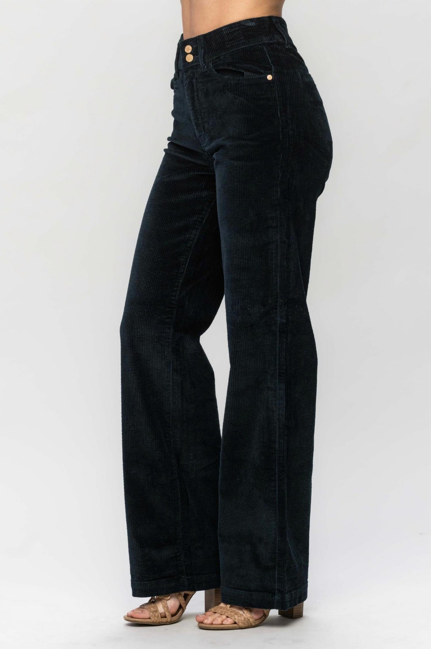 Judy Blue - Overdyed Corduroy Trouser Wide Leg Jeans