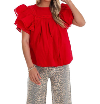 Easel - Golden Hour Poplin Top