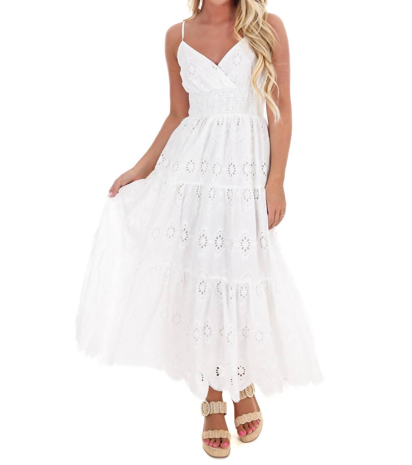 Flying Tomato - Just Let it Be Eyelet Midi Dress