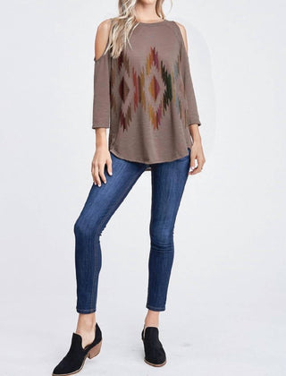 Phil Love - Aztec Cold Shoulder Top