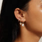 Eklexic - Heart Drop Huggie Hoop Earrings