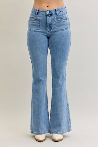Judy Blue - Welt Pockets Flare Denim Jeans