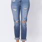 Judy Blue - High Waist Cuffed Destroyed Boyfriend Jeans