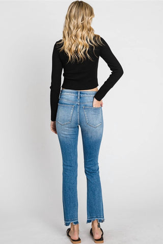 Petra153 - Medium wash mid rise Petra jeans
