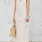 5Besties - Contrasting Cross Over Maxi Linen Dress