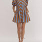 Entro - Mixed Line Print V-Neck Mini Dress