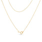 14K Yellow Gold Plated .925 Sterling Silver 1/4 Cttw Round and Baguette-Cut Diamond Composite Heart 18" Pendant Necklace (H-I Color, SI2-I1 Clarity)