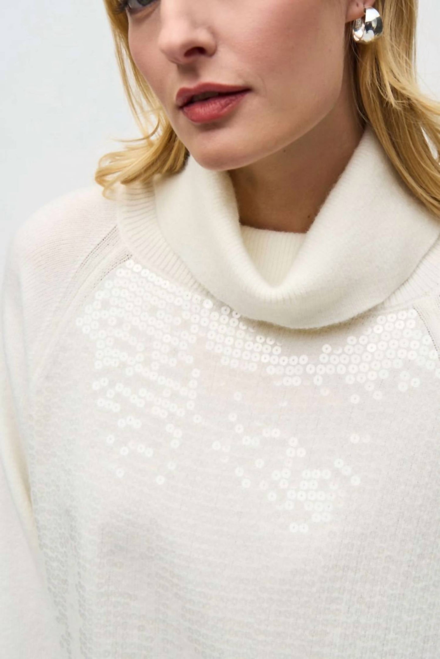 Joseph Ribkoff - Sequined Cowl Neck Sweater
