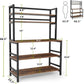 5 Tier Kitchen Bakers Rack With Hutch Microwave Stand, Freestanding Storage Organizer For Countertop - Black