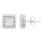 10K White Gold 1/2 cttw Invisible Set Princess-Cut Diamond Square Stud Earring (I-J Color, I1-I2 Clarity)