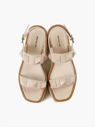 All Black - Pyramid Stud Flatform Sandal