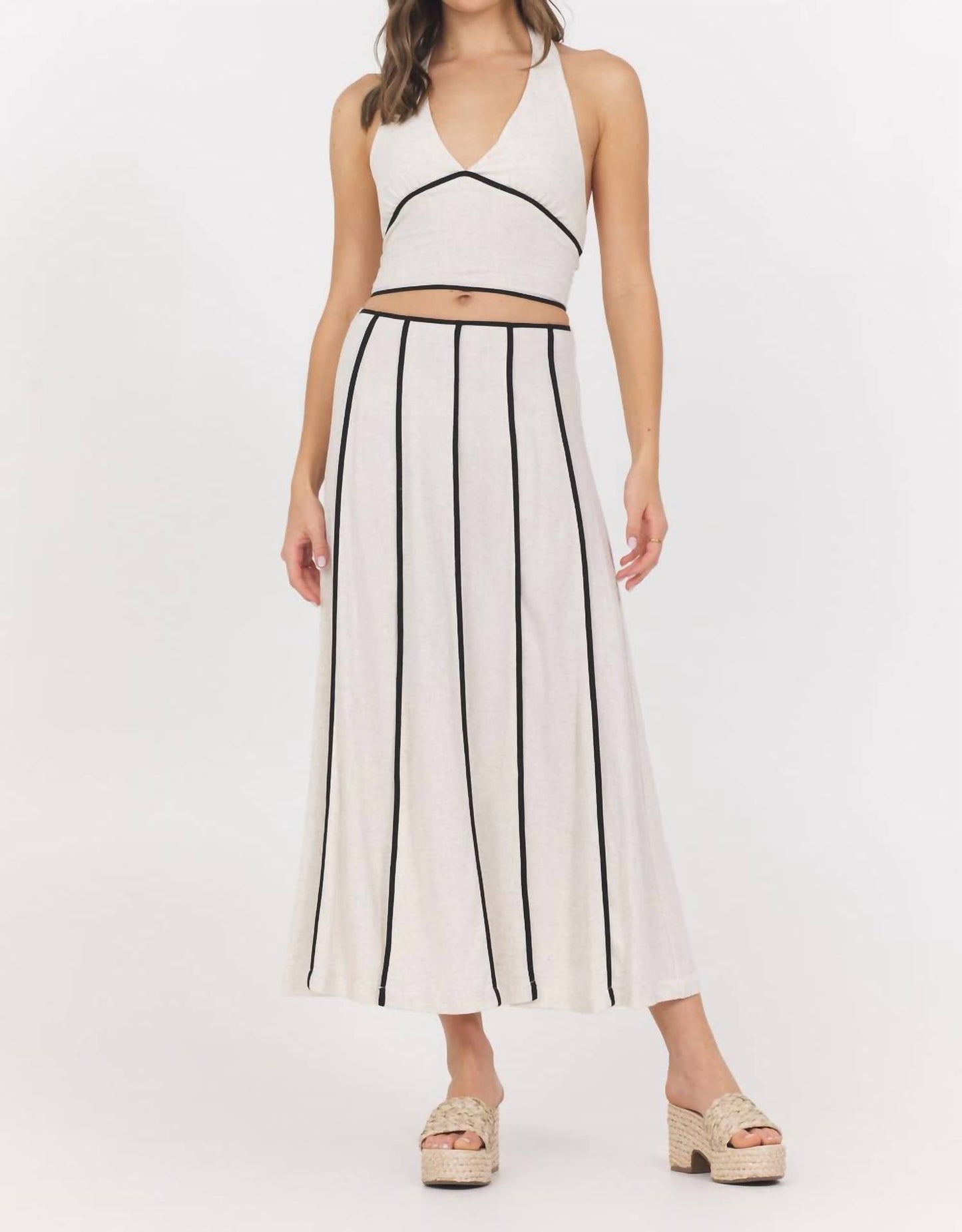 Vintage Havana - Linen Blend Maxi Skirt