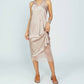 Brazeau Tricot - Women's Silk Charmeuse Racer Back Midi Dress