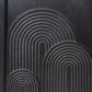 Modern Black Wood Storage Cabinet with Embossed Door