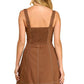 Baby Pink - Sleeveless Zip-up Denim-style Mini Dress
