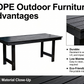 HDPE Outdoor Patio Dining Set - Table and Four Chairs