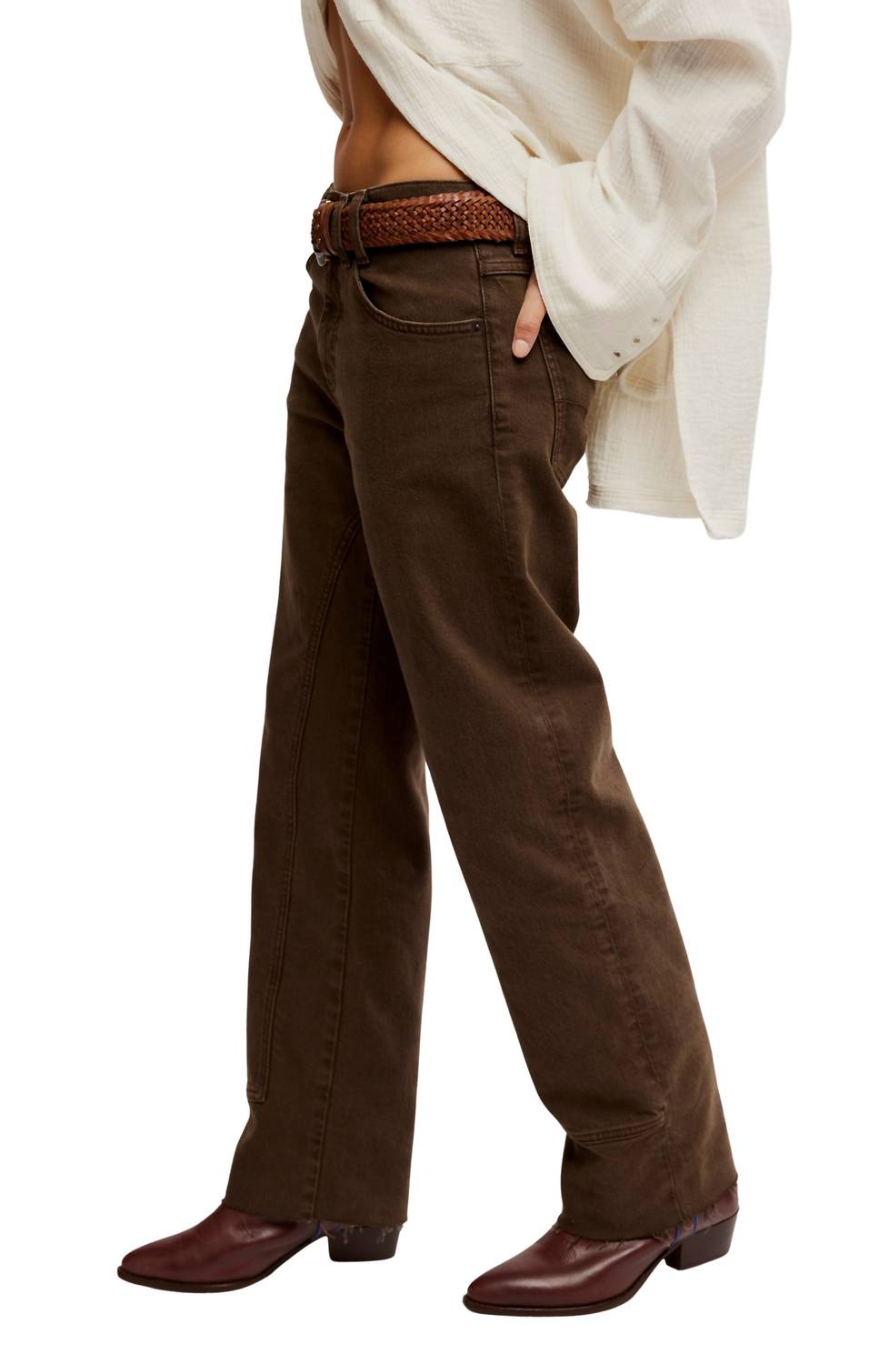 Free People - Risk Taker Mid-Rise Straight Leg Jeans